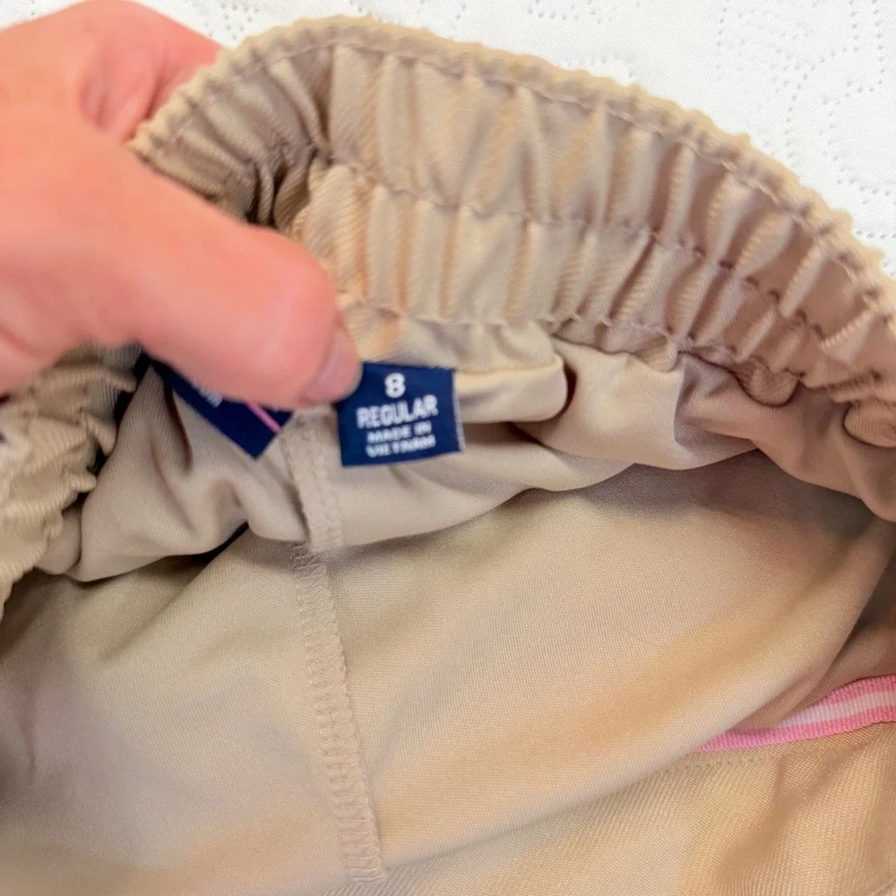 IZOD Girls Khaki School Uniform Skort Size 8 Regular Tan Easy Care NWT